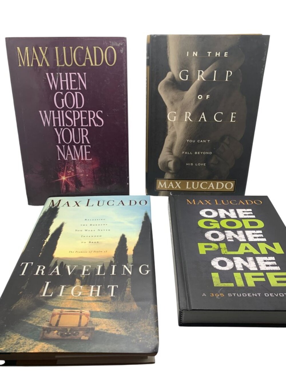 Max Lucado Hardcover Book Lot - When God Whispers Your Name In The Grip Of Grace